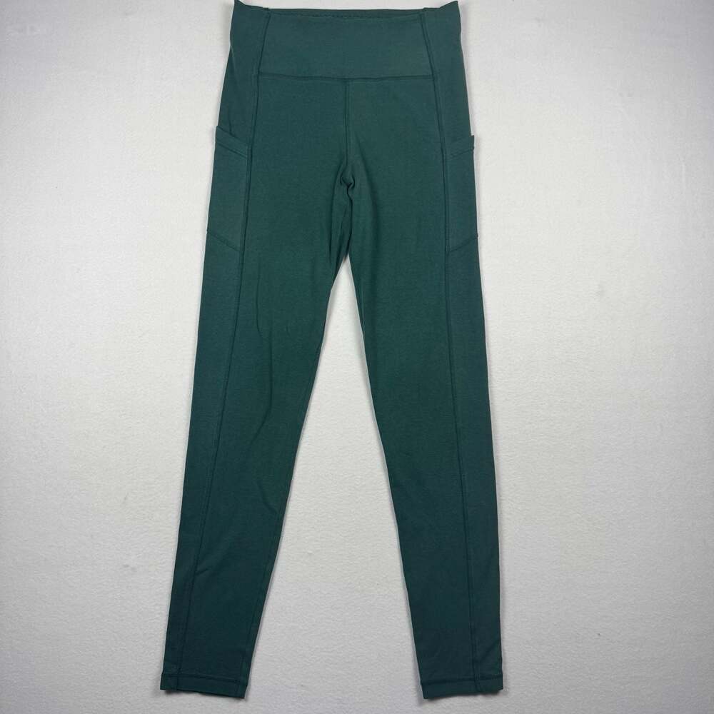 Kikkee Green High-Waisted Athletic Leggings with Side Pockets